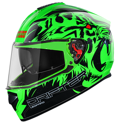 Studds DRIFTER D2 DECOR GREEN N9 - bikerkart.com