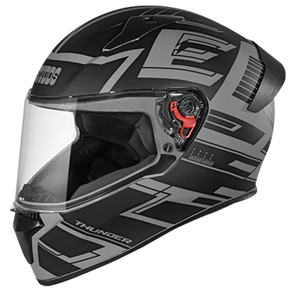Studds Thunder D3 Decor With Spoiler MATT Grey N9 - bikerkart.com