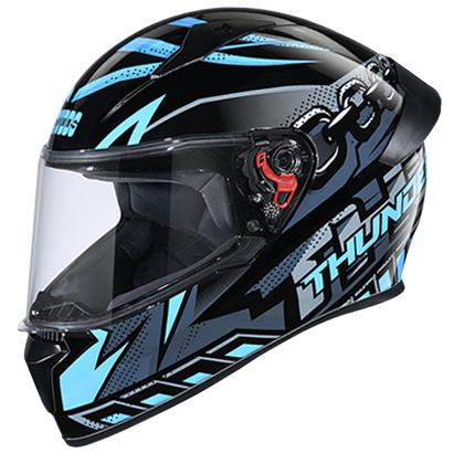 Studds Thunder D5 Decor With Spoiler Black N1 - bikerkart.com