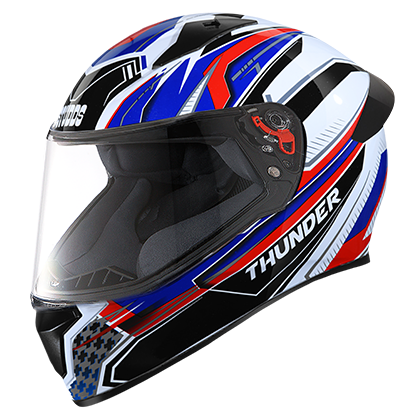 Studds Thunder D8 Decor With Spoiler White N1 - bikerkart.com