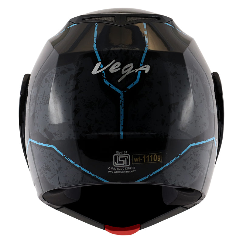 Vega Crux Dx Victor Black Grey Helmet - bikerkart.com