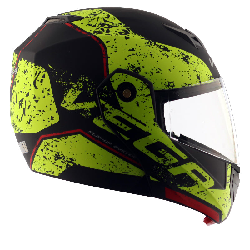 Vega Crux Dx Victor Dull Black Neon Yellow Helmet - bikerkart.com