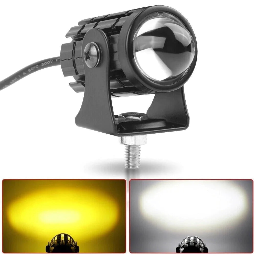 Spotlight Foglight 1Pcs LED Motorcycle Fog Light Driving Spot Lamp Yellow/White (8V-80V,30 Watt)