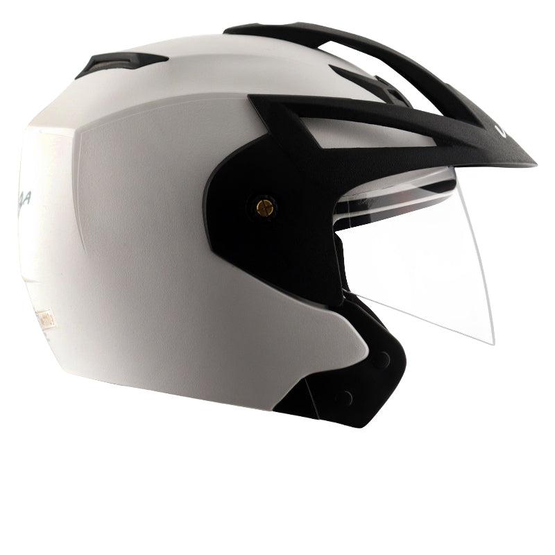 Vega Crux Open Face White Helmet - bikerkart.com