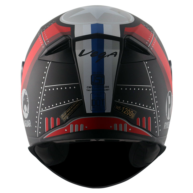 Vega Ryker D/V Wingman Dull Black Red Helmet - bikerkart.com
