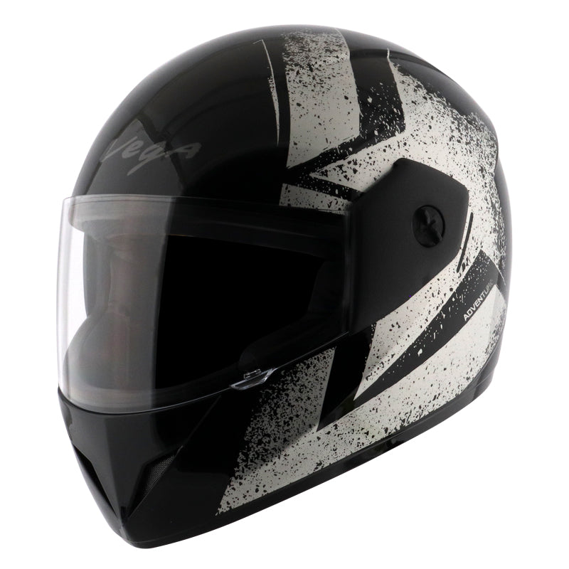 Vega Cliff Adventure Black Silver Helmet - bikerkart.com