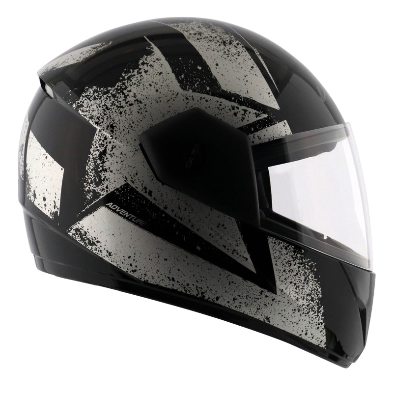 Vega Cliff Adventure Black Silver Helmet - bikerkart.com