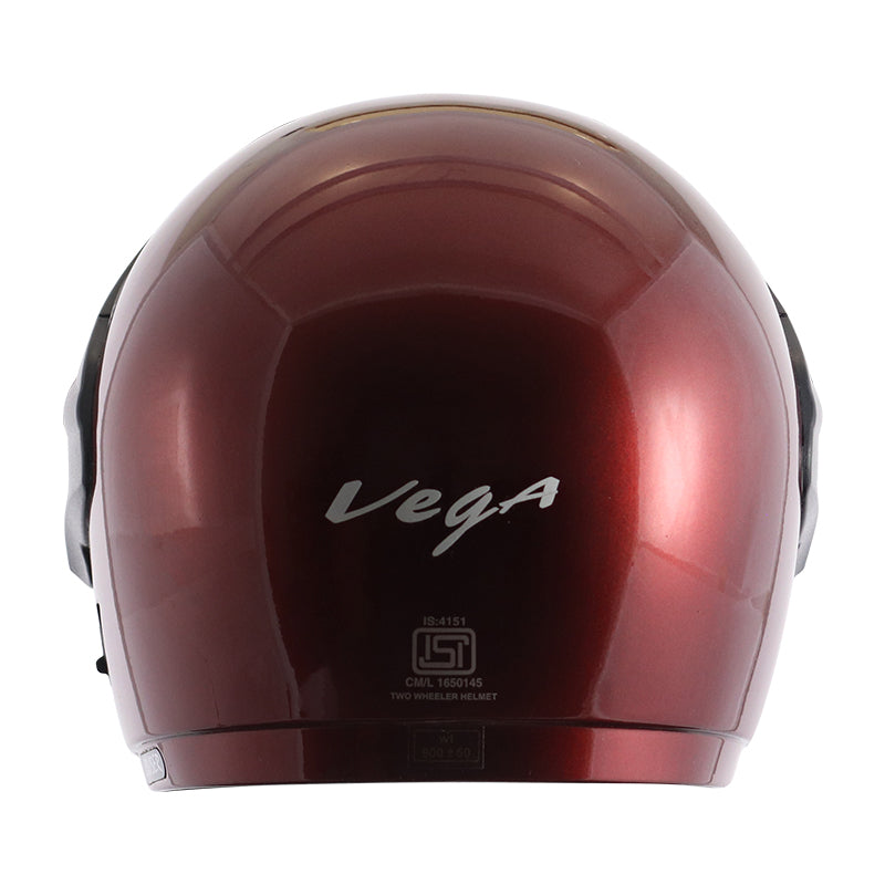 Vega Cruiser W/P Burgundy Helmet - bikerkart.com