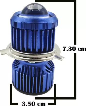 CYT ORIGINAL LED DC White/Yellow DUAL Power Headlight Bulb Universal For All Bikes, Motorcycle, Scooty (DC8V-48V, 40W) 3 Side H4 White/Yellow DUAL LED Headlight with Cooling Fan Head lamp Con - bikerkart.com