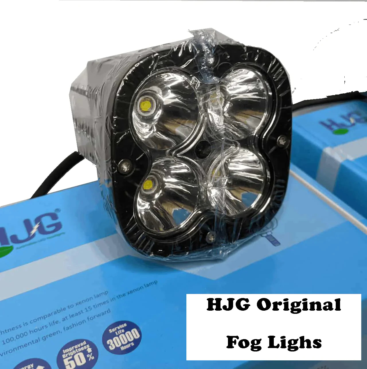 Hjg 4 Led Cree 60w Fog Light Auxiliary Light For All Motorcycles With Yellow Filter Cap (Set of 2) - bikerkart.com
