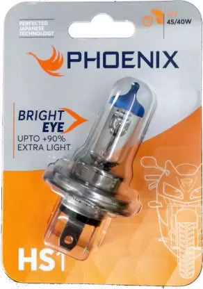 Phoenix BRIGHT EYE HS1 Px43t 7596 12V, 45/40W Headlight Bulb for 2 Wheelers (Blister Pack), Halogen, White - bikerkart.com