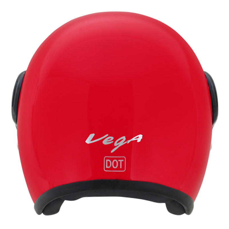 Vega JET W/Visor Red Helmet - bikerkart.com