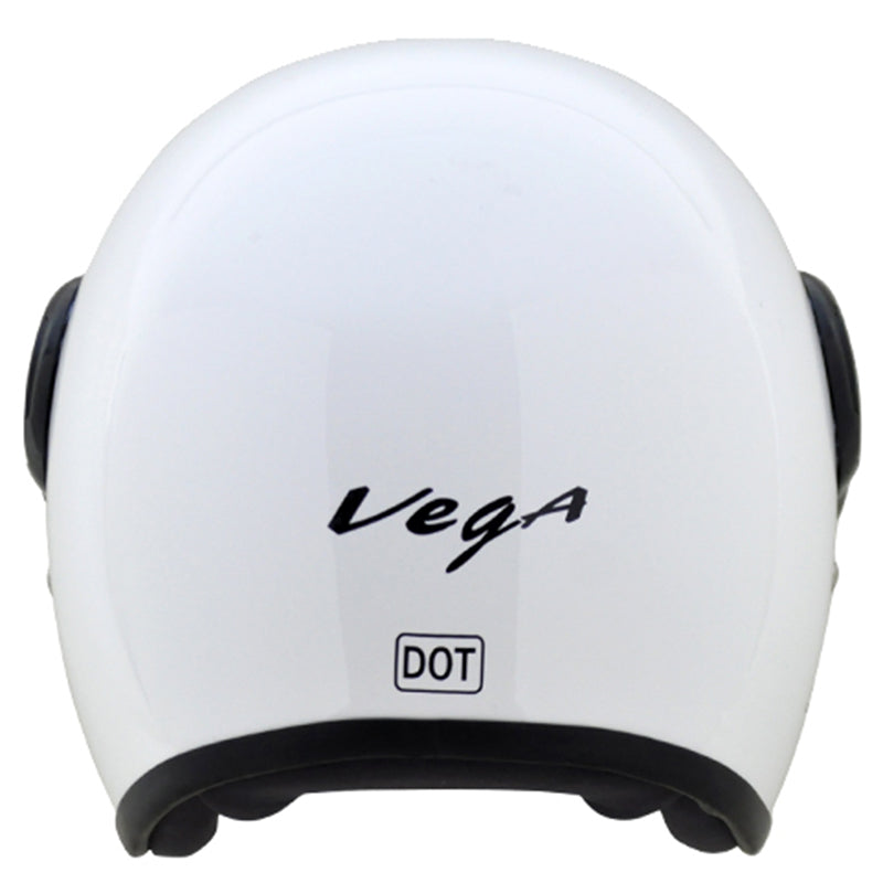 Vega JET W/Visor White Helmet - bikerkart.com