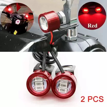 Red LED Eagle Eye Lamp DRL Strobe Light with Flashing Handle Light Red Universal for Motorcycle License Plate Light, Brake Light Motorbike, Truck, Car LED (12 V, 4 W) (Universal For Bike, Pac - bikerkart.com