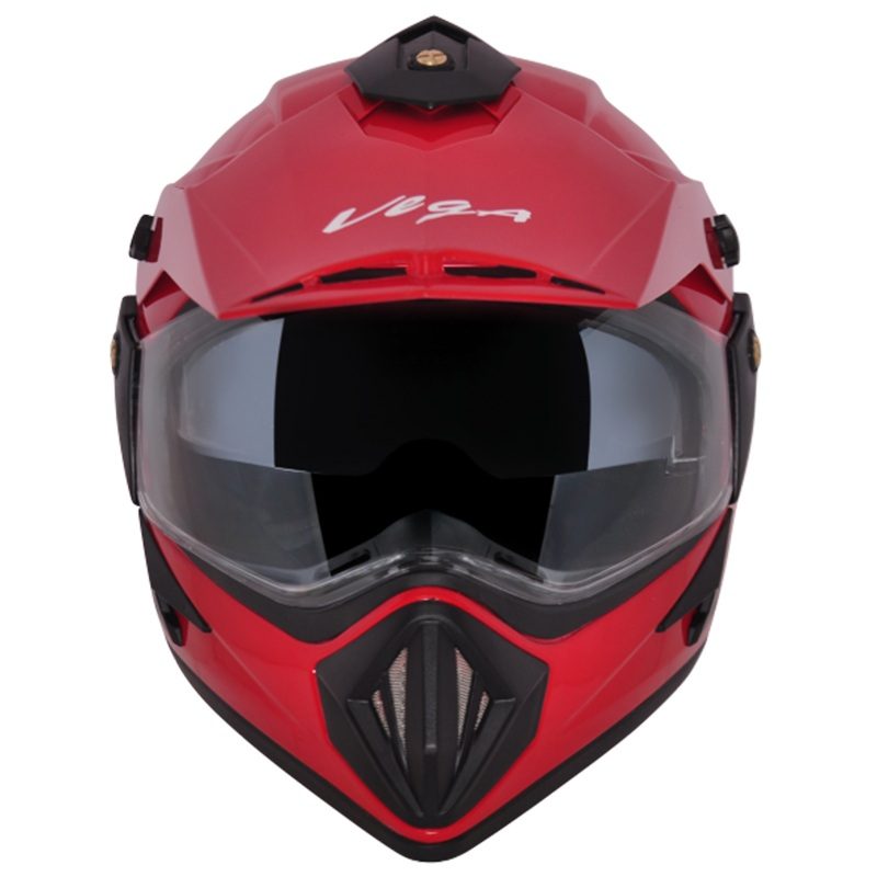 Vega Off Road D/V Red Helmet - bikerkart.com