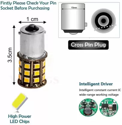 Moxi 16 Patterns Hazard Flasher/Blinker with Switch, 360° LED bulb Module for Bike Indicators Indicator Light Motorbike LED (12 V, 12 W) (Universal For Bike, Pack of 5) - bikerkart.com