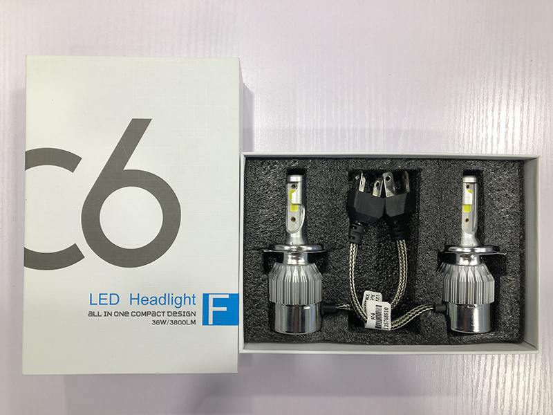 C6 ORIGINAL 6500K LED Headlight Conversion Bulb 72W H4 - Set of 2 (White) Type H4 - bikerkart.com