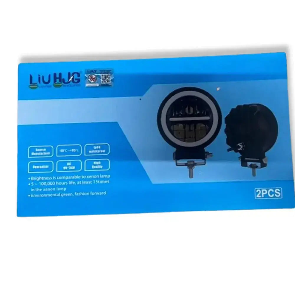 HJG Original 140W MINUS LIGHT Dual Color Yellow/White LED Fog Lights with Yellow Filter Cap for Bikes, Cars, Jeeps