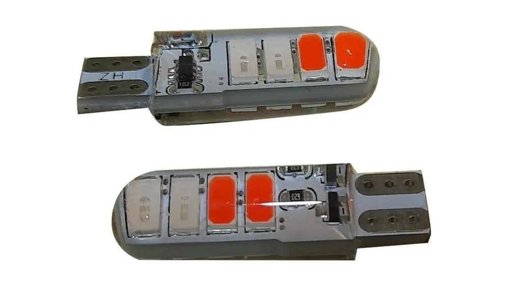 Polce Red/Blue Flashing Parking Bulbs for Car & Bike (Set of 2) - bikerkart.com