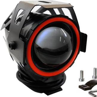 HJG Projector Angel Eyes LED Fog Light For Bike Universal For All Bike (1pc) - bikerkart.com