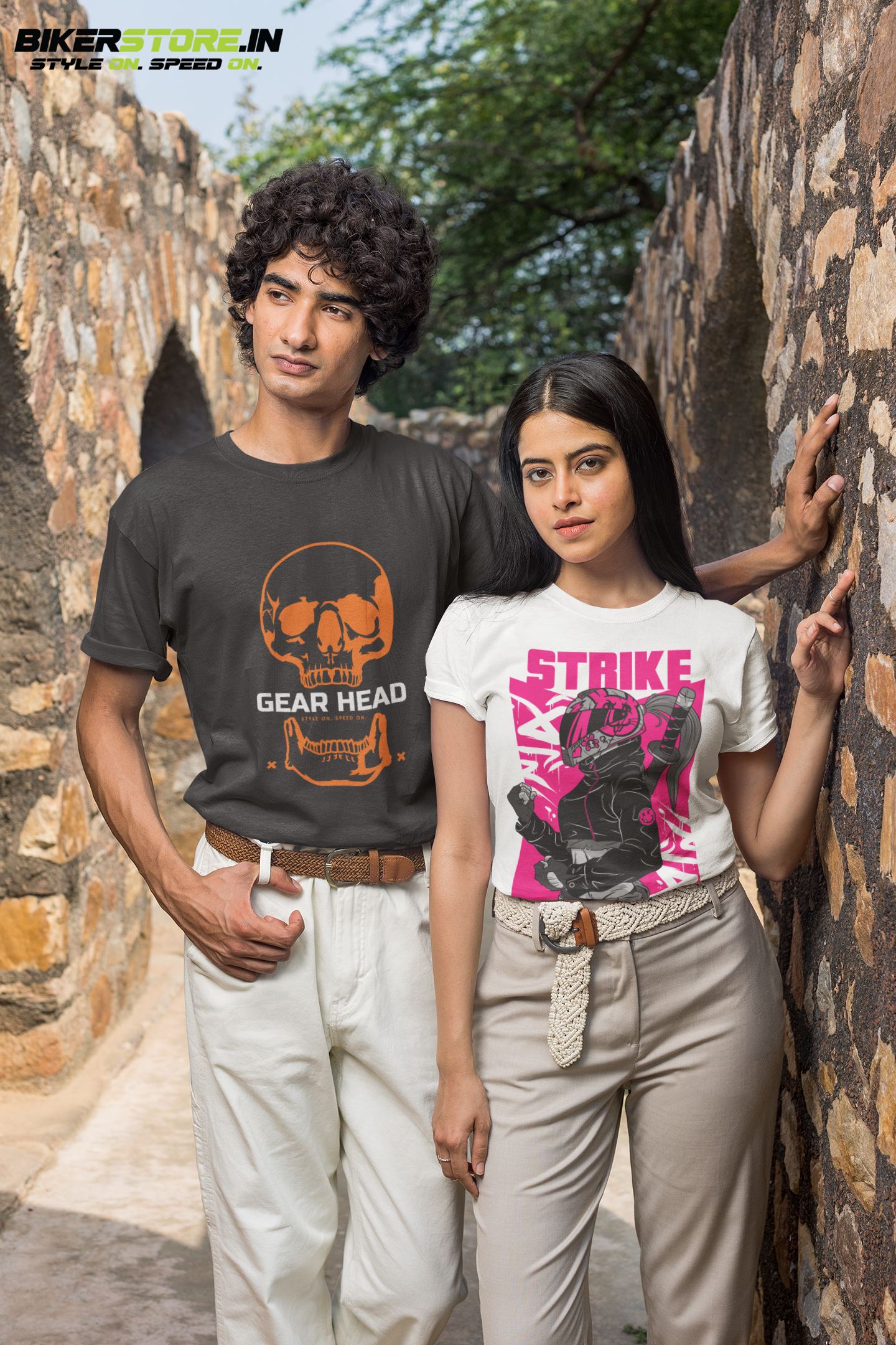 STRIKE T-Shirt for Women (Hot Pink Graphic) | BIKERSTORE.IN - bikerstore.in