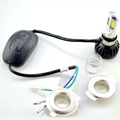 RTD ORIGINAL LED H4 DC Power Headlight Bulb Headlight for Bikes, White LED Headlight with Cooling Fan Head lamp Conversion Kit | Type H4 - bikerkart.com