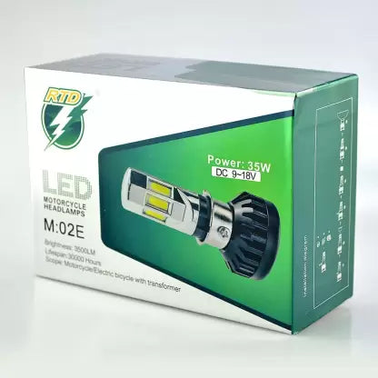 RTD ORIGINAL LED H4 DC Power Headlight Bulb Headlight for Bikes, White LED Headlight with Cooling Fan Head lamp Conversion Kit | Type H4 - bikerkart.com