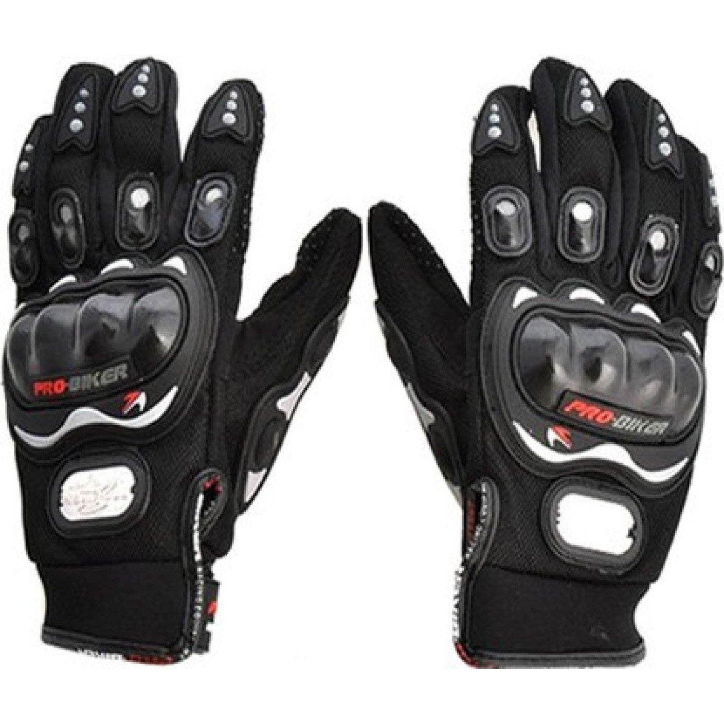 Probiker Synthetic Leather Motorcycle Gloves (Black, Free Size) –