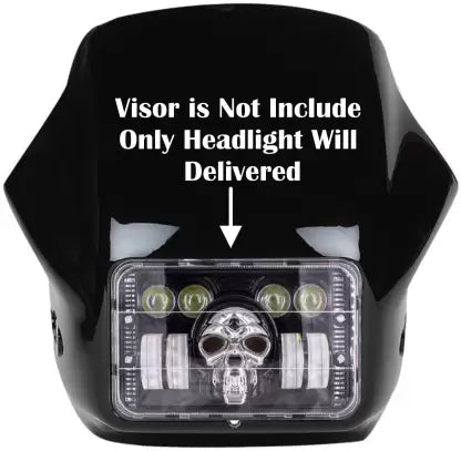 Splendor SKULL BHOOT DRL LED Projector Headlight Assembly Hi/Low Beam With BOSS DRL For Hero Splendor Plus, Splendor Pro, Splendor - bikerkart.com