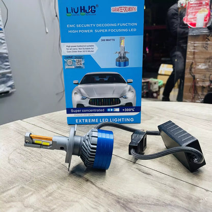LIU HJG ORIGINAL 2024 LED Vehicle Headlight Bulb (150 WATTS) 1 Pc LED Headlight Bulb H4 150W For All Cars Motorcycles (Low and High Beam Bulbs (White) AC/DC 150Watt) - Type H4