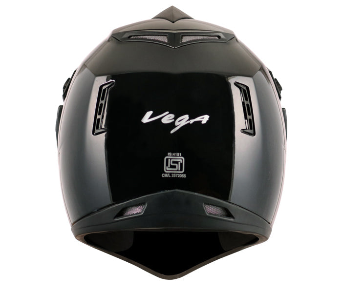 Vega Off Road D/V Black Helmet - bikerkart.com