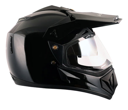 Vega Off Road D/V Black Helmet - bikerkart.com