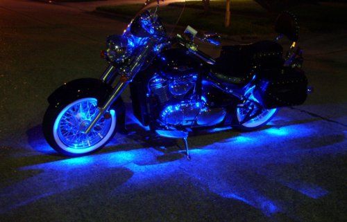 hjg Sunny Day BLUE IMPORTED Underglow PATCH LIGHTS (Front/Rear , Bike Body Lights) - PACK OF 4 - IP65 WATERPROOF DUSTPROOF SHOCKPROOF - Universal Decorative Light for all Motorbike, Car LED ( - bikerkart.com