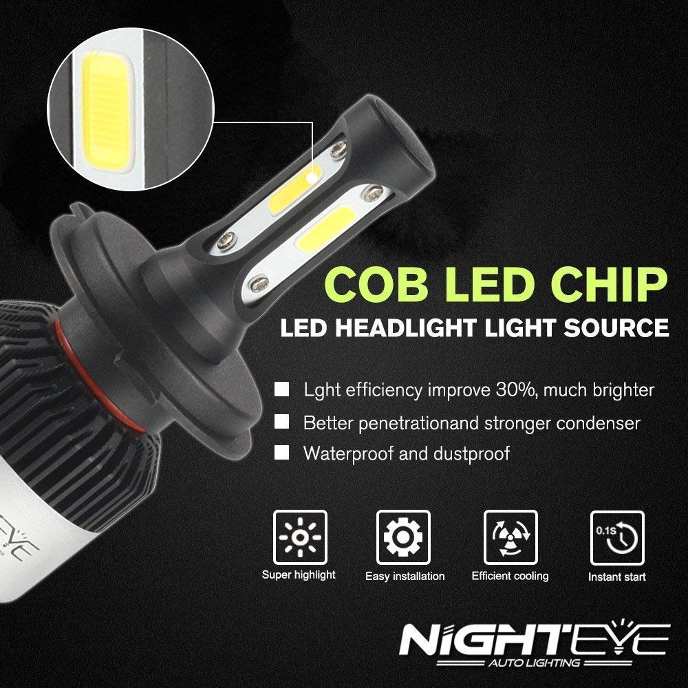 ORIGINAL NIGHTEYE H4 LED Headlight Bulb SINGLE Pc for Bike White, 45W, 1 Bulb - Type H4, 36W White Light - bikerkart.com