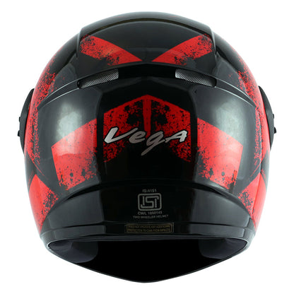 Vega Cliff Adventure Black Red Helmet - bikerkart.com