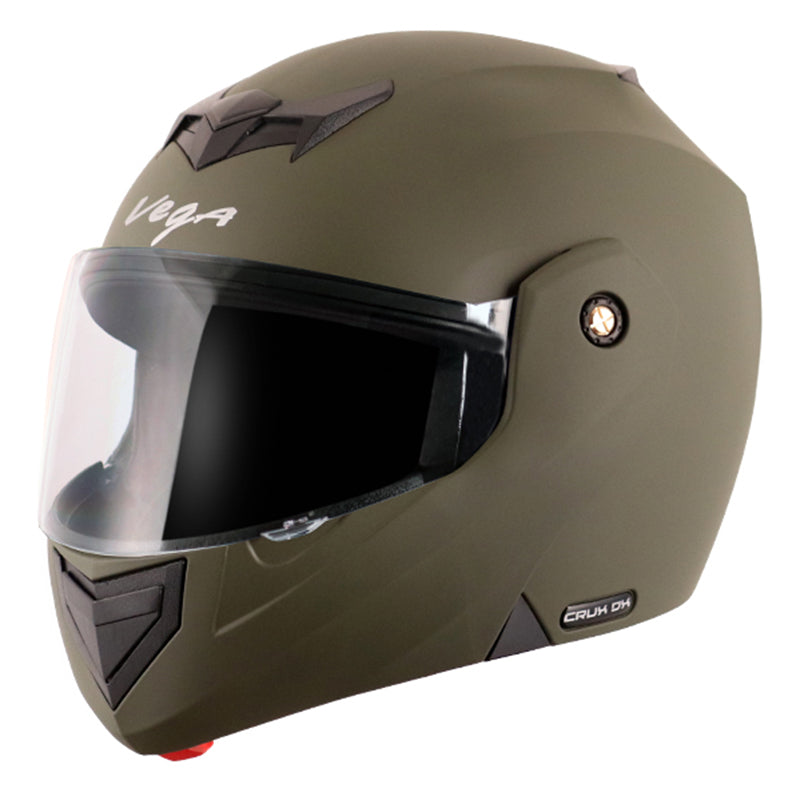 Vega Crux Dx Dull Battle Green Helmet - bikerkart.com