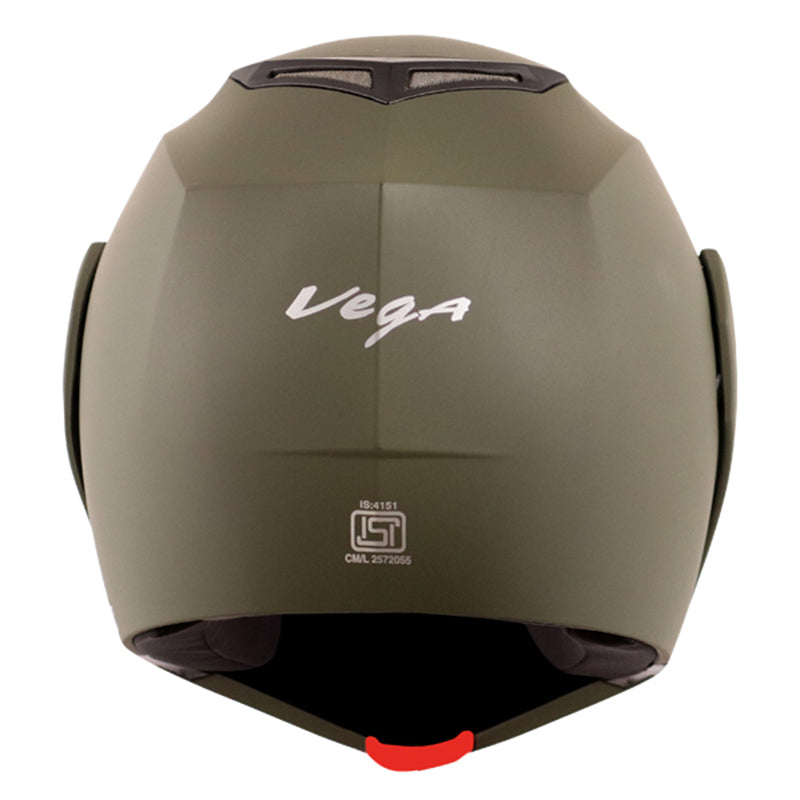 Vega Crux Dx Dull Battle Green Helmet - bikerkart.com