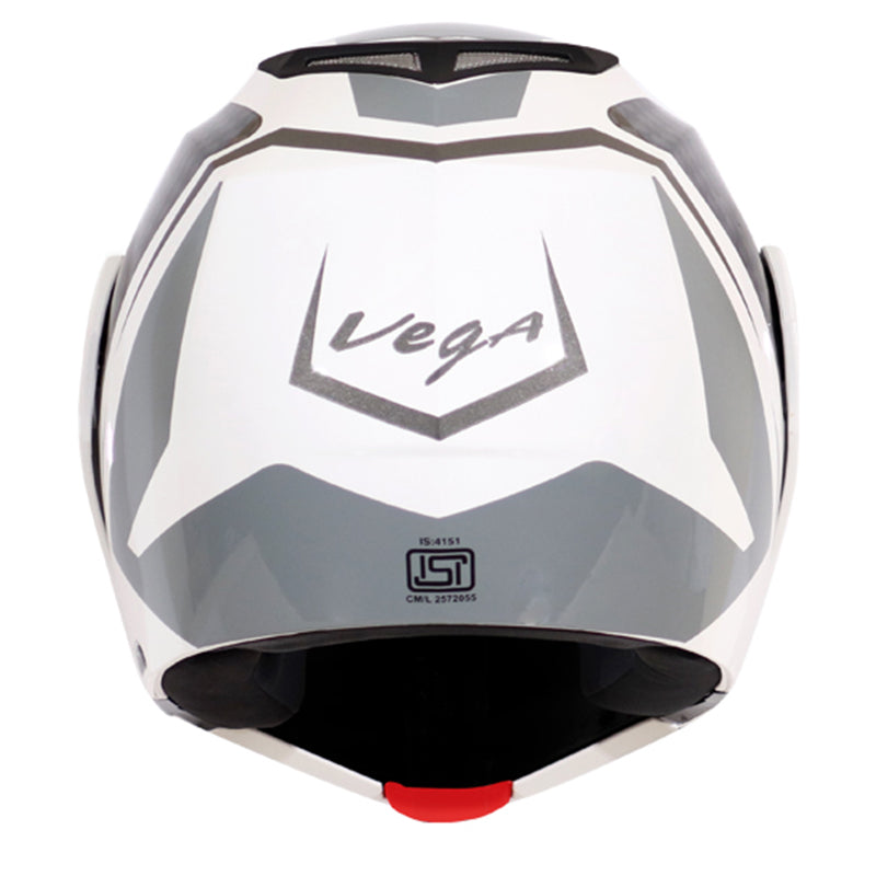 Vega Crux Dx Checks White Silver Helmet - bikerkart.com