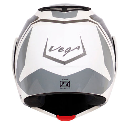 Vega Crux Dx Checks White Silver Helmet - bikerkart.com