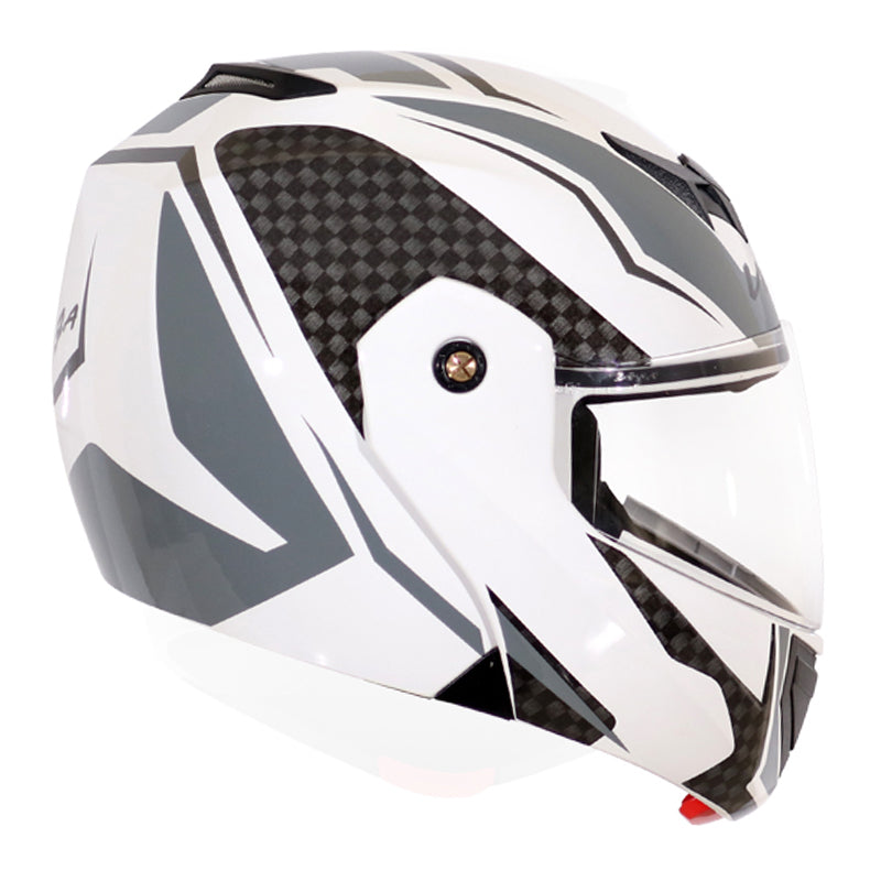 Vega Crux Dx Checks White Silver Helmet - bikerkart.com