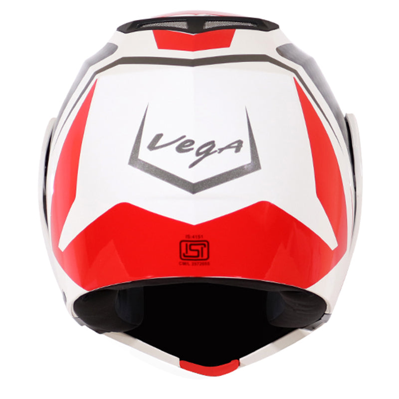 Vega Crux Dx Checks White Red Helmet - bikerkart.com