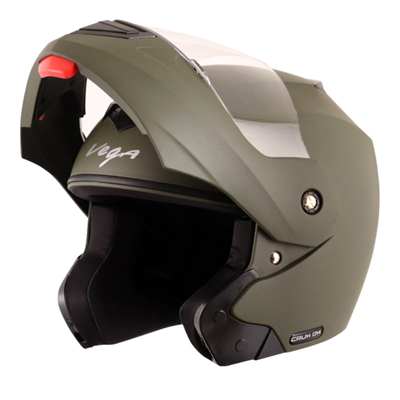 Vega Crux Dx Dull Battle Green Helmet - bikerkart.com