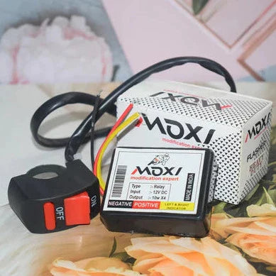 Moxi Hazard Flasher Box Type with Switch Universal Bike Hazard LED Flasher, 18 Different Patterns Flasher for All Bikes, Set of 1, Black - bikerkart.com