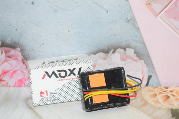 Moxi Hazard Flasher Box Type with Switch Universal Bike Hazard LED Flasher, 18 Different Patterns Flasher for All Bikes, Set of 1, Black - bikerkart.com