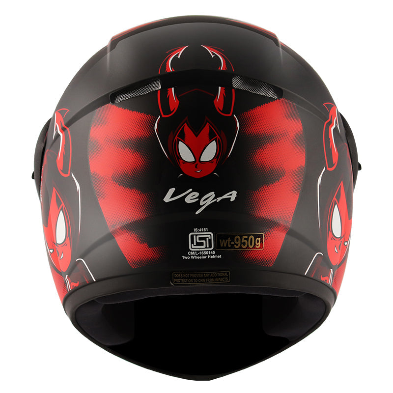 Vega Cliff Devil Black Red Helmet - bikerkart.com