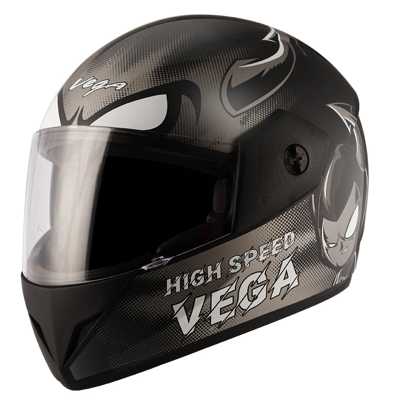 Vega Cliff Devil Black Grey Helmet - bikerkart.com