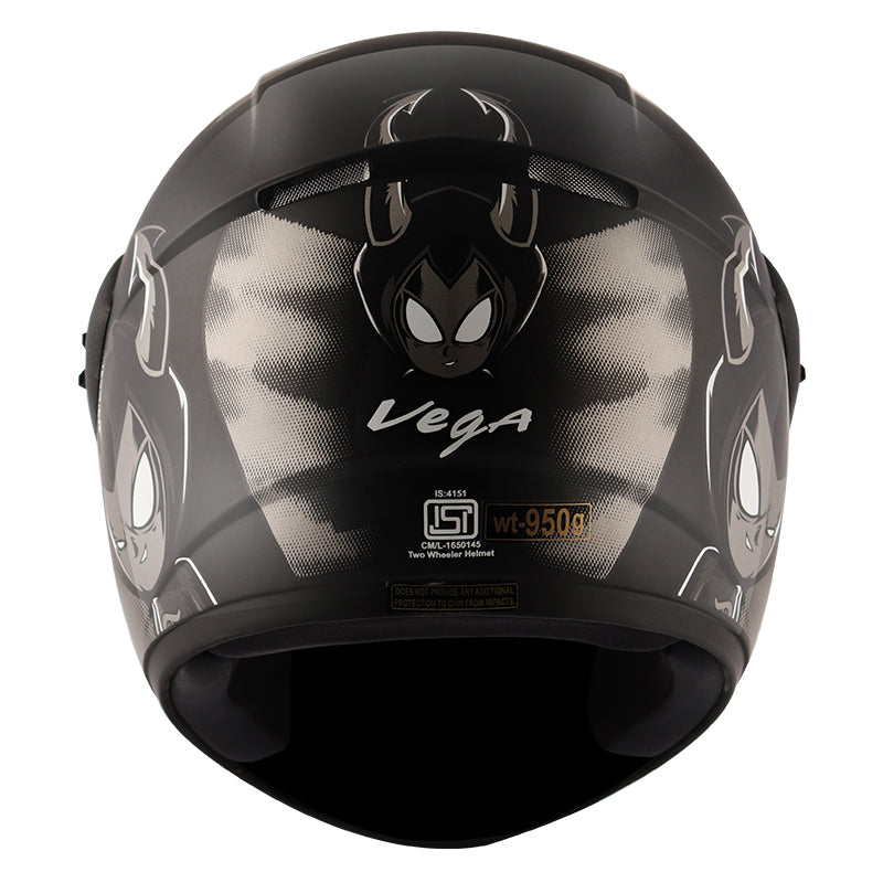 Vega Cliff Devil Black Grey Helmet - bikerkart.com