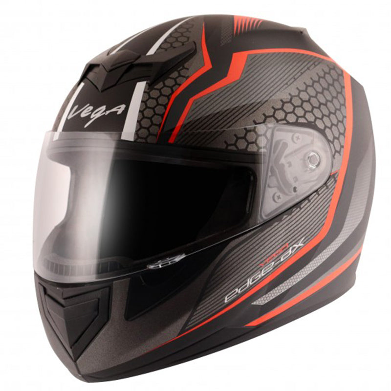 Vega Edge DX Blast Black Orange Helmet - bikerkart.com
