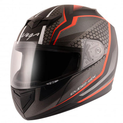 Vega Edge DX Blast Black Orange Helmet - bikerkart.com