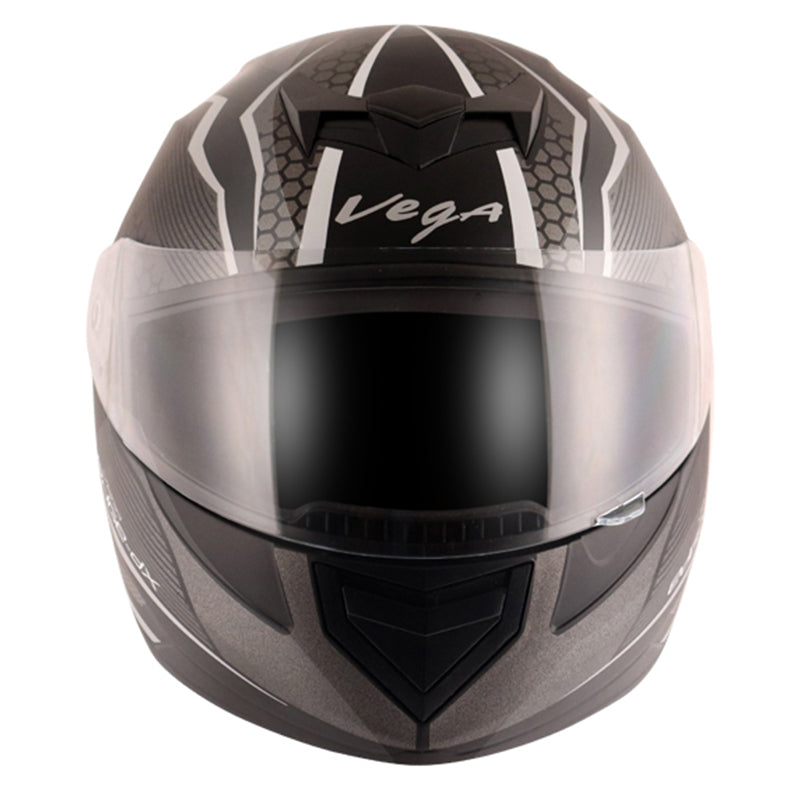 Vega Edge DX Blast Black Silver Helmet - bikerkart.com